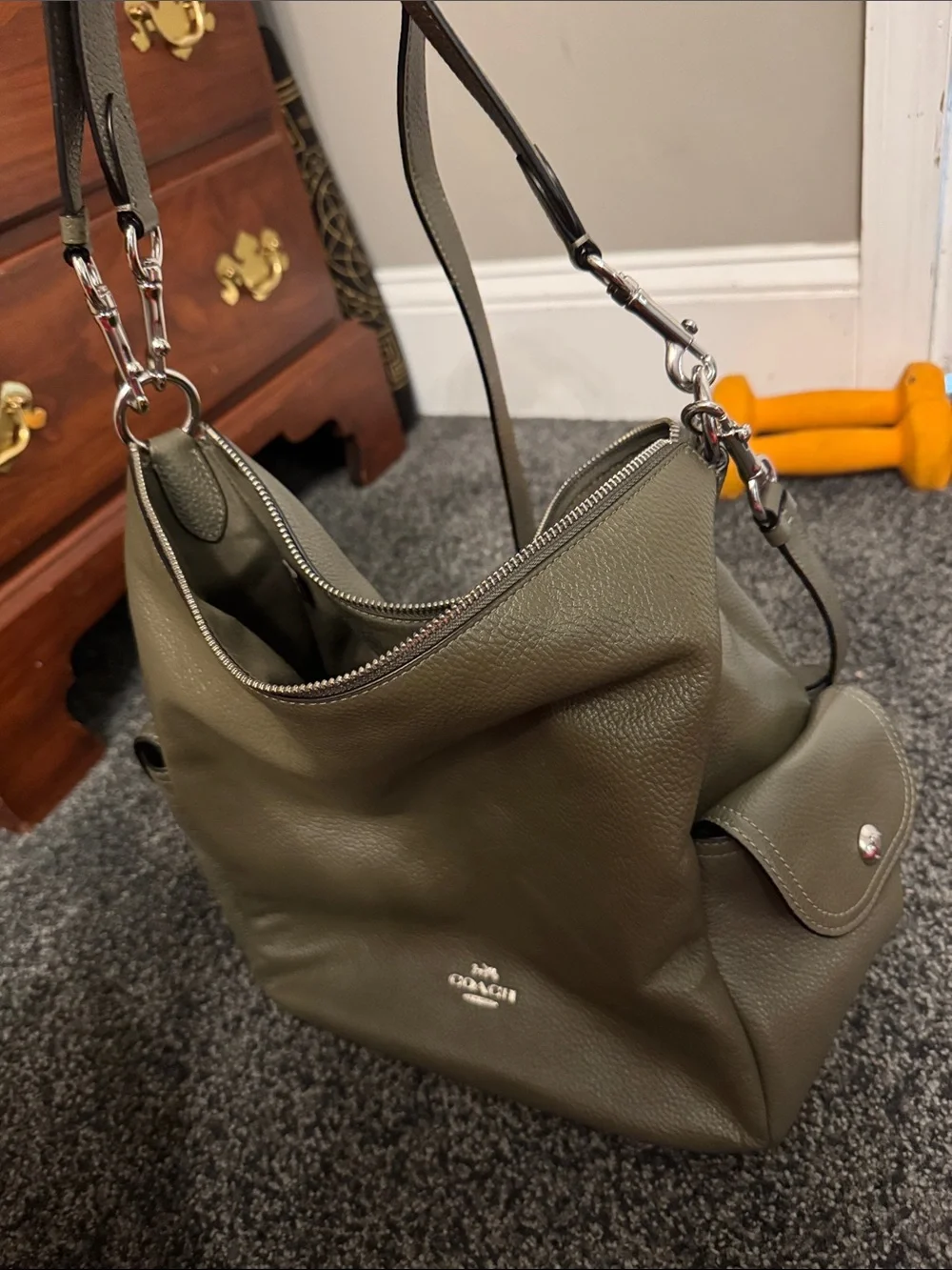 Coach Olive Pebbled Leather Messenger Crossbody